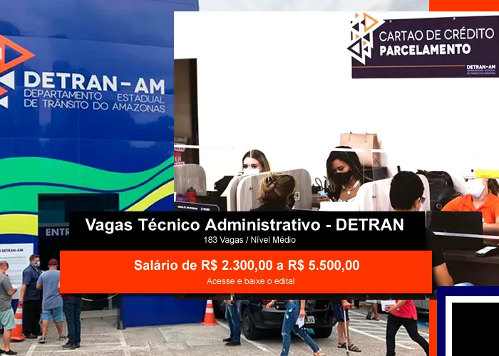 Mais informações sobre o concurso DETRAN-AM 2022:

Nível Médio 

    Técnico Administrativo:
        Certificado de nível de Ensino Médio reconhecido pelo MEC

    Técnico de Informática
        Certificado de nível de ensino Médio de Técnico em Informática ou de Técnico em áreas afins, reconhecido pelo MEC e com registro e/ou inscrição no órgão profissional competente

    Técnico Vistoriador de Veículos
        Certificado de nível de Ensino Médio reconhecido pelo MEC

Instituição DETRAN-AM - Departamento de Trânsito do Amazonas

Vagas: 183 vagas

Inscrições: De 08/03/2022 a 06/04/2022

Salário: De R$ 2.300,00 a R$ 5.500,00

Taxa de Inscrição: De R$ 65,00 a R$ 75,00

Provas: 15/05/2022

Organizadora: IBFC


- Apostila Impressa DETRAN-AM 2022 - Técnico Administrativo;

- Curso Online de Língua Portuguesa, Informática, Direito Constitucional, Raciocínio Lógico e Matemática.

 

A Apostila DETRAN-AM 2022 - Técnico Administrativo foi elaborada de acordo com o edital 01/2022, por professores especializados em cada matéria e com larga experiência em concursos.

 

O conteúdo foi organizado, visando uma fácil assimilação do conteúdo e, assim, uma melhor otimização no tempo de aprendizagem.

 

Características:

- Material Impresso;
- Possui textos com exercícios ao final de disciplinas básicas e específicas;
- Conteúdo completo, de acordo com o Edital 01/2022;
- Materiais digitais para reforçar a sua preparação;
- Apostila elaborada por professores especializados em concursos.


Matérias da Apostila:

Língua Portuguesa

Noções de Informática

História e Geografia do Amazonas

Legislação de Trânsito

Noções de Direito Constitucional

Noções de Direito Administrativo

Noções de Administração Pública

Conhecimentos Específicos

Acesse o botão abaixo para adquirir material de estudo!

, Concurso Nível Médio DETRAN/AM, Baixar Apostila DETRAN/AM e Vagas no DETRAN/AM, em, Brasil