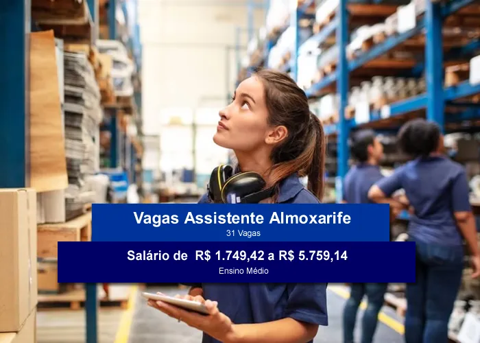 Vagas Assistente Almoxarife