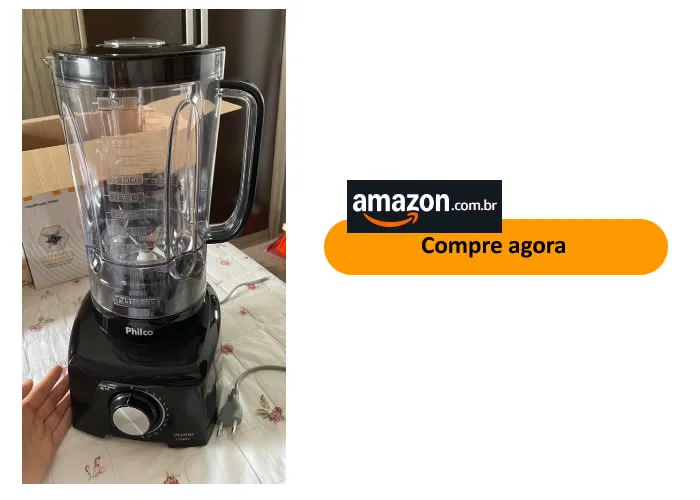 Mini processador, O que a Philco diz  sobre o produto:


Cor:‎Preto

Características especiais: ‎12 velocidades + pulsar, Acompanha Filtro, Potência de 1200W

Peças para montagem: ‎Copo dosador, manual de instruções e mini folder.

Voltagem:‎127 Volts

Dimensões do produto: ‎17,5 x 20 x 42,5 cm; 1,89 quilogramas

, Blender Zoop , Ferro a vapor, em, Casa e Jardim