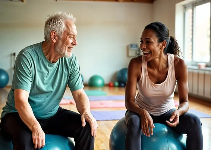 Pilates, O Pilates é uma prática que traz inúmeros benefícios para o processo de envelhecimento, pois promove flexibilidade, fortalecimento muscular, equilíbrio, postura, respiração e controle corporal. Esses benefícios ajudam a prevenir quedas, reduzir dores, melhorar a mobilidade articular e proporcionar uma melhor qualidade de vida para os idosos.


1. RESPIRAÇÃO DIAFRAGMÁTICA

Objetivo: Melhorar a capacidade respiratória e a concentração.

Como fazer:
Sentado em uma cadeira ou deitado, coloque as mãos na lateral das costelas.
Inspire profundamente pelo nariz, sentindo as costelas se expandirem.
Expire pela boca, contraindo suavemente o abdômen.

Repetições: 5 a 10 respirações profundas.

2. PONTE DE OMBROS (BRIDGE)

Objetivo: Fortalecer glúteos e a lombar, além de mobilizar a coluna.

Como fazer:
Deitado de costas, joelhos dobrados e pés apoiados no chão.
Eleve o quadril, alinhando com os ombros e os joelhos, mantendo os braços no chão.
Desça lentamente.

Repetições: 8 a 10 vezes.

3. GATO/VACA (CAT-COW)

Objetivo: Mobilizar a coluna e aliviar tensões.

Como fazer:
Em posição de quatro apoios (mãos e joelhos no chão), arqueie a coluna para cima (posição de gato).
Depois, afunde a coluna, levantando levemente a cabeça (posição de vaca).

Repetições: 8 a 10 vezes, em movimentos lentos.

4. CÍRCULOS COM OS BRAÇOS (ARM CIRCLES)

Objetivo: Melhorar a mobilidade dos ombros e fortalecer os braços.

Como fazer:
Sentado ou em pé, estenda os braços lateralmente.
Faça pequenos círculos para frente por 10 segundos e depois para trás.

Repetições: 2 a 3 séries.
, Educação Física, Bem estar, em, Educador Social 60+