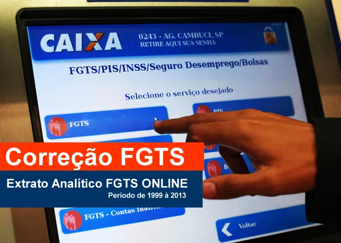 Quem pode solicitar a correção? 

A revisão dos valores recebidos pode ser solicitada por qualquer trabalhador que tenha tido a carteira assinada entre o período de 1999 a 2013.

Revisão do FGTS será que você vai receber como é que funciona isso,  muita gente está falando sobre a revisão do FGTS e  tem pessoas ainda confusas em relação a revisão do FGTS.


Veja como entender melhor do que se trata de onde saiu essa notícia 

Só quem tem direito ao FGTS são aqueles trabalhadores urbanos e rurais através do regime de trabalhadores avulsos empregados domésticos.

Que não têm direito pessoal ao FGTS são os trabalhadores individuais ou autônomo, ou seja pessoas que não possuem vínculos empregatícios.

O que motiva  a ação.

O  objetivo do FGTS é auxiliar o trabalhador caso esse seja demitido em qualquer hipótese de encerramento da relação de emprego seja ela por motivo de doença grave e até catástrofes naturais.

O FGTS não é descontado do salário do empregado e sim uma obrigação do empregador sendo considerado portanto uma espécie de poupança para os trabalhadores.

O que ocorre é que desde 1991 a legislação fixou o índice de correção oficial para o FGTS e a taxa referencial e mais três por cento ao ano fixada pelo Governo Federal mediante ao banco.

E a partir de Janeiro de 1999 este índice vem sendo defasando ficando abaixo da inflação ou chegando até percentual igual a zero como em 2012 vindo a resultar em perdas econômicas consideráveis ao trabalhador brasileiro tendo em vista os valores depositados no FGTS não sofreram a correção.

Acesse o botão abaixo e veja como solicita seu extrato FGTS ANALÍTICO. 

, Receber FGTS, Antecipar FGTS e Correção FGTS , em, Brasil